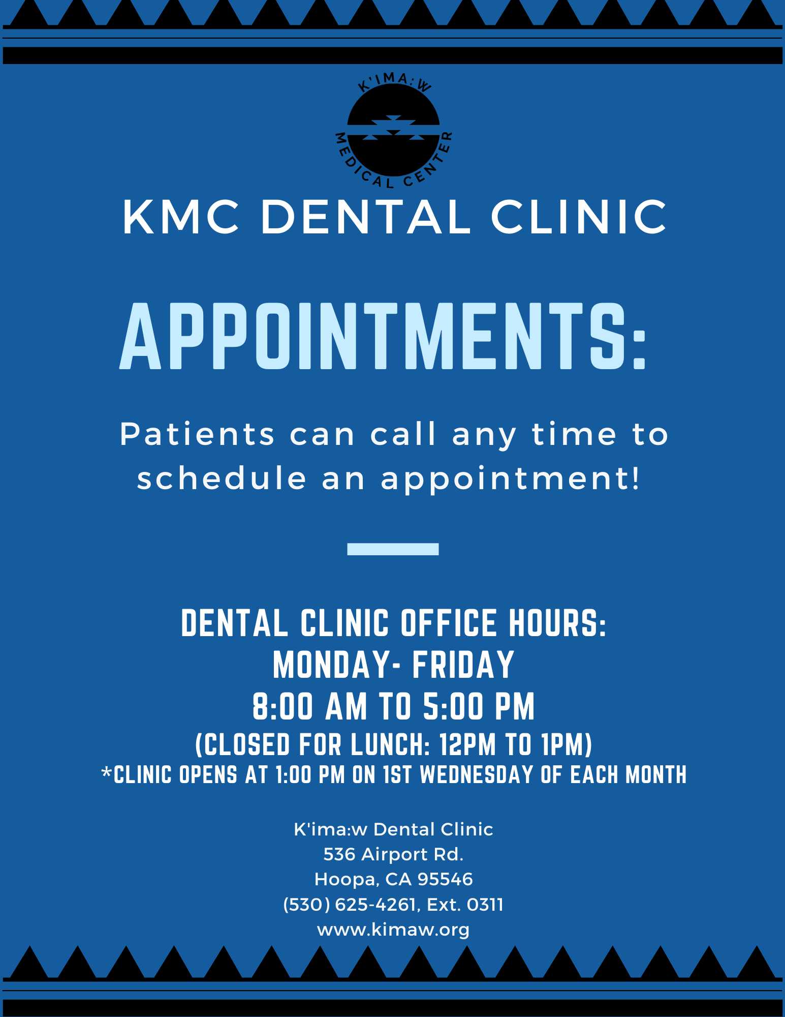 KMC Dental Clinic Appointments | K'ima:w Medical Center